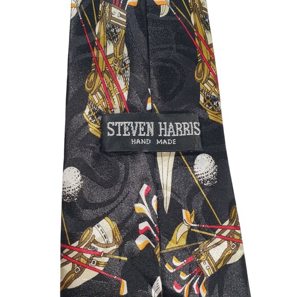 Steven Harris Golf Bag Men Necktie Tie Designer Sport Tournament Dad Gift - Picture 4 of 5